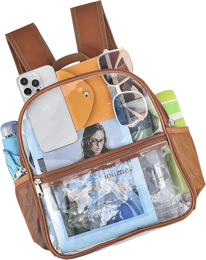 USPECLARE Clear Backpack for Stadium Approved 12×6×12, Water proof Clear Bag for Stadium Events and Concert Work Sport Event