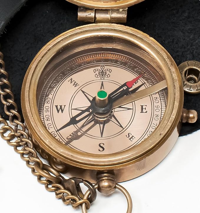 Engraved Brass Compass, Compass Gift for Teenage, Gift for him, Birthday, Baptism, Graduation, Confirmation, Love, Xmas Gift idea Sentimental, Graduation, Inspirational Gifts for Him/Her