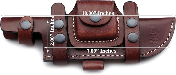 GCS Handmade Brown Leather Sheath Right from Front Vertical - Left from Back Horizontal Knife - GCS 223