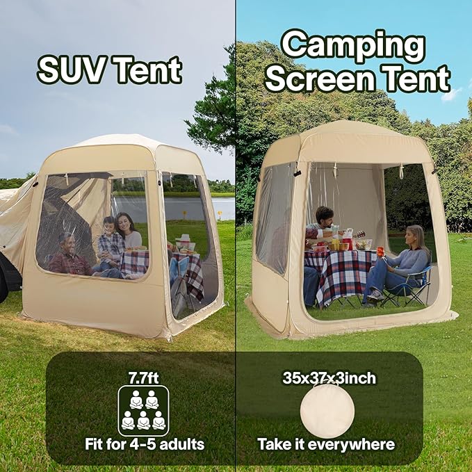 Alvantor Screen House Gazebo, 6-10-15 Person Pop Up Igloo Screened Canopy Tent with Mosquito Netting Sides, Instant UV Resistant Sun Shelter for Garden, Patio, Backyard