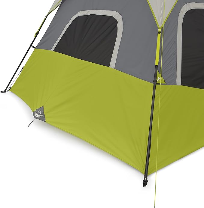 CORE Instant Cabin Tents | 6 Person / 9 Person / 10 Person / 12 Person Family Cabin Multi Room Pop Up Tents Car Camping | Included Storage Pockets for Camping Accessories