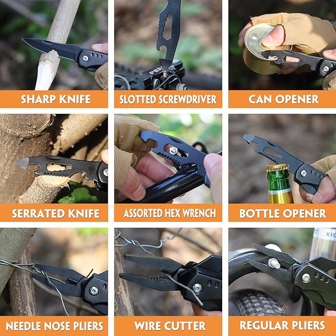 Grandpa Gifts - Grandpa Fathers Day Gift, Gifts for Grandpa - "WORLD'S BEST GRANDPA" 15 in 1 Multitool Hammer - Fathers Day Grandpa Gifts from Grandchildren, Christmas Birthday Gift Ideas for Grandpa