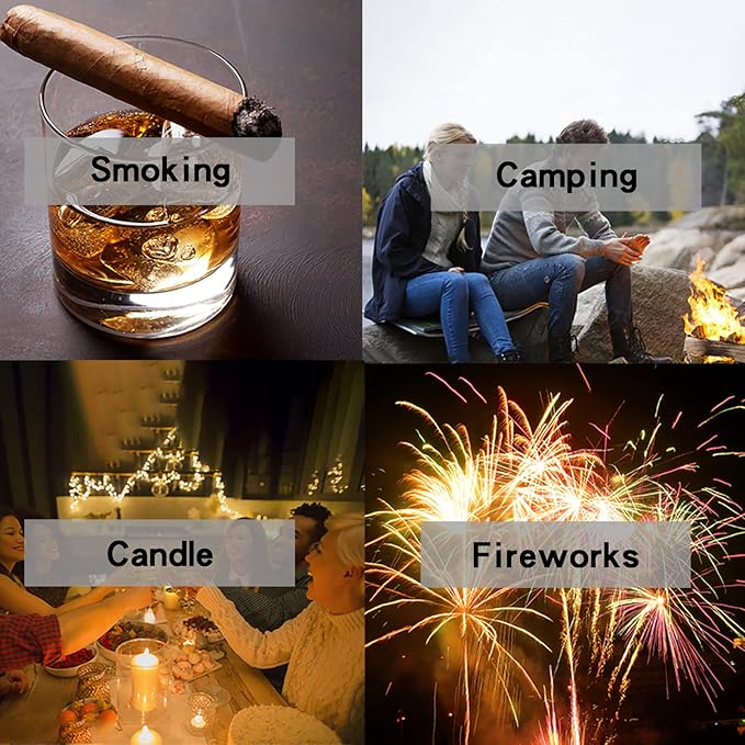 DOUBFIVSY Jet Torch Butane Lighter with Gift Box, Bright Fire Lighter Windproof Refillable Butane Lighter Adjustable Flame Lighters for Cigar Grill BBQ Camping (Butane Not Included) (Carbon Fiber)