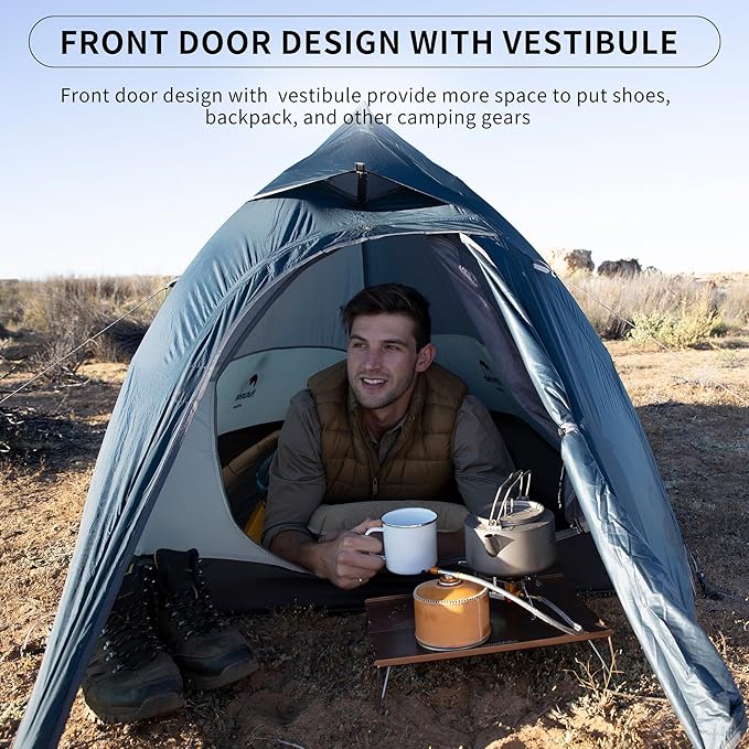 Naturehike Cloud-Up 1 Person Tent, Lightweight Backpacking Tents for One Man, Waterproof Ultralight One Person Tent for Camping Hiking Backpacking