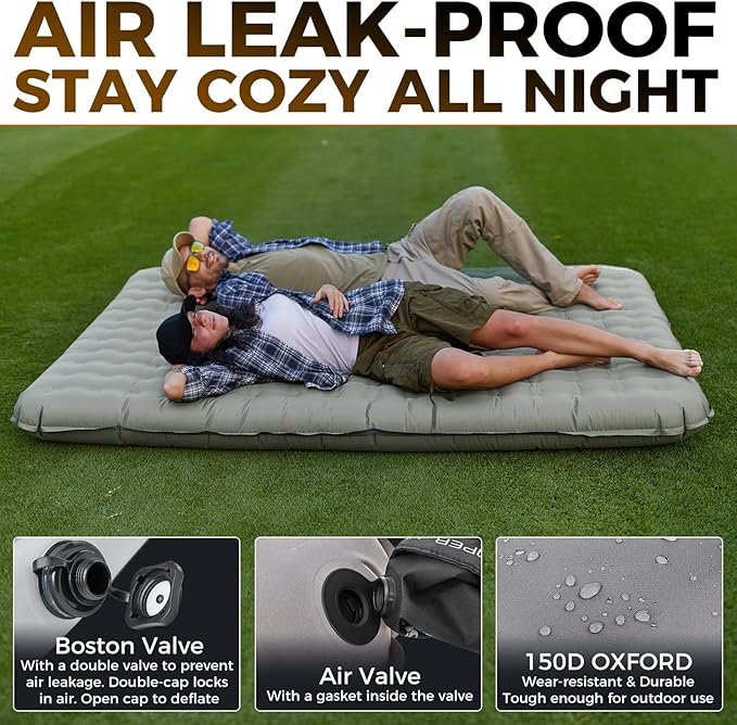 KingCamp Self Inflating Sleeping Pad for Camping Ultra Thick Double Single Foam Mattress High R Value Camping Air Pad Mat, Multi Colors & Sizes