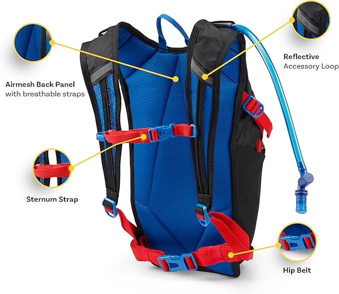 High Sierra Hydrahike 2.0 Hydration Backpack with 2L Water Bladder for Running, Hiking, Camping, or Cycling