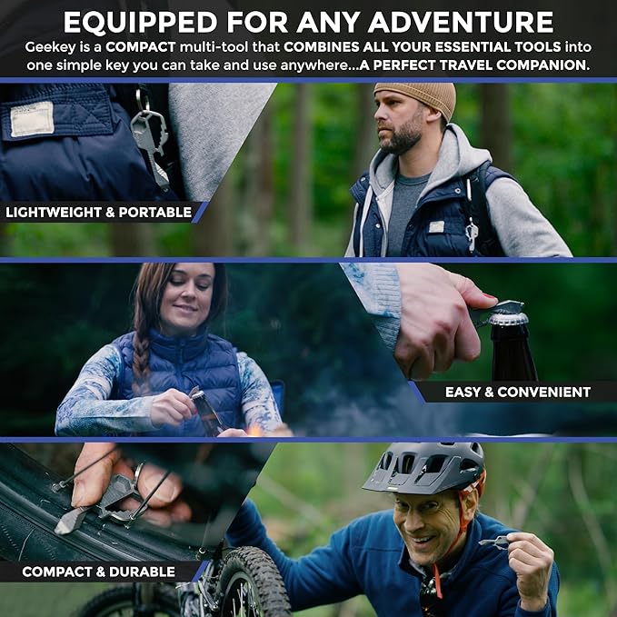 Multi-tool | Original Key Shaped Pocket Tool | Stainless Steel Keychain Utility Gadget | 16+ Tools | TSA Safe Multitool | Gift for Men, Women, Valentine's, Groomsmen, Birthday, Father