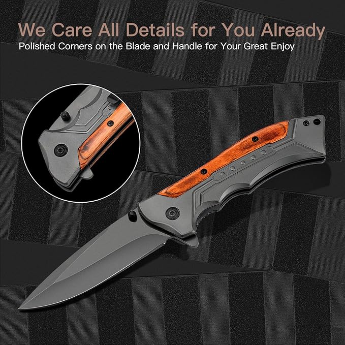MK5 Folding Knife Cool Sharp Folding Pocket Knife with Liner Lock, Pocket Knife for Fishing,Camping,Hiking (Grey)