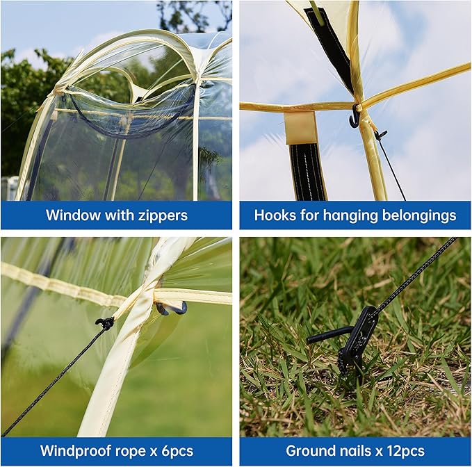 Pop Up Bubble Tent, Transparent Outdoor Bubble Tent, Weather Proof Pop Up Tent, Portable Transparent Tent, Canopy Gazebo for Patios, Backyards, Camping