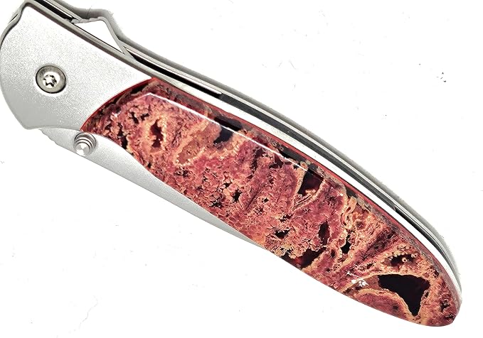Hot Springs Red folding knife on a Ken Onion Designed 1660 plain blade.