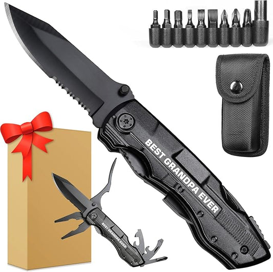 Grandpa Gifts,"BEST GRANDPA EVER"Multitool Knife,Stocking Stuffers for Grandpa,Grandpa Christmas Gift,Grandpa Birthday Gifts,Gifts Idea for Grandpa,Best Grandpa Gifts,Grandpa Fathers Day Gift