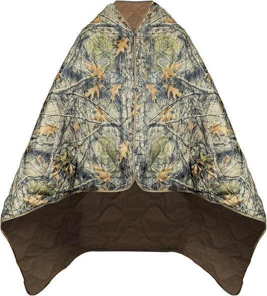 Military Poncho Liner 55”x 79” Camping Blanket Woobie Compact Waterproof for Travel Stadium Outdoor Camping