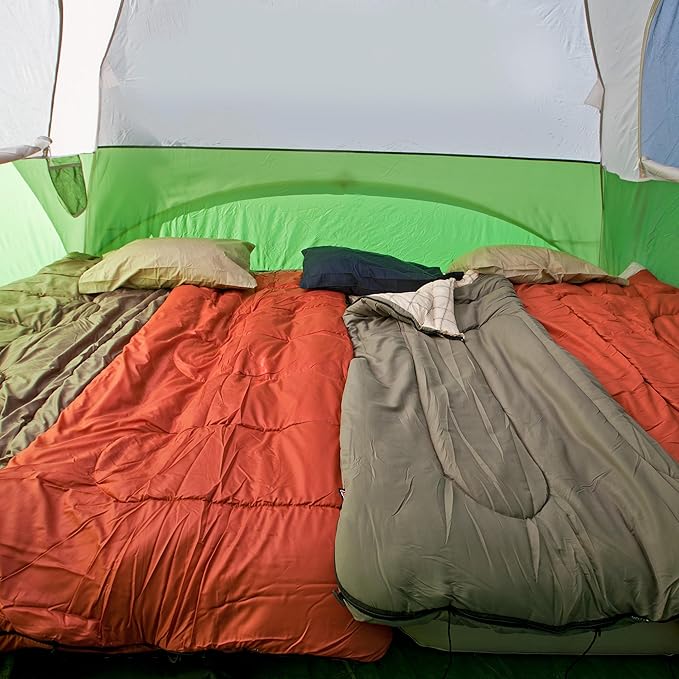 Coleman Evanston Tent with Screen Room 6/8 Person Weatherproof Tent Sets Up in 15 Mins Included Rainfly & Carry Bag Made of PFAS-Free Materials