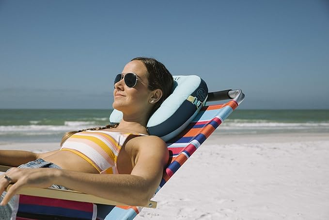 Ballast Beach Pillow – Inflatable Beach Pillow, Camping Pillow, Pool Pillow, Ultra Soft and Durable Pillow That Won’t Blow Away on Windy Beaches (Golden Sunrise)