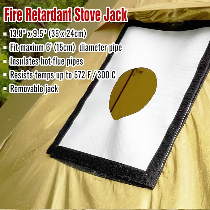 PRESELF 2-3 Person Tipi Hot Tent Version2 with Stove Jack, for Hunting Bushcraft, Lightweight, Standing Room, Teepee Backpacking Camping Hiking