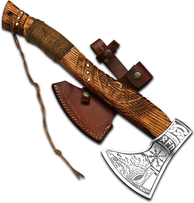 Billion EXPORTS | Viking Axe,Hatchet,Throwing Axes,Hand Axe,Gifts for him,Wood Working Tool,Viking Gifts for Men0,Camping Hatchet,Tomahawk,Bearded Axe