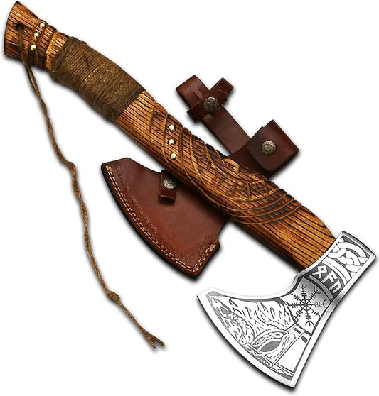 Billion EXPORTS | Viking Axe,Hatchet,Throwing Axes,Hand Axe,Gifts for him,Wood Working Tool,Viking Gifts for Men0,Camping Hatchet,Tomahawk,Bearded Axe