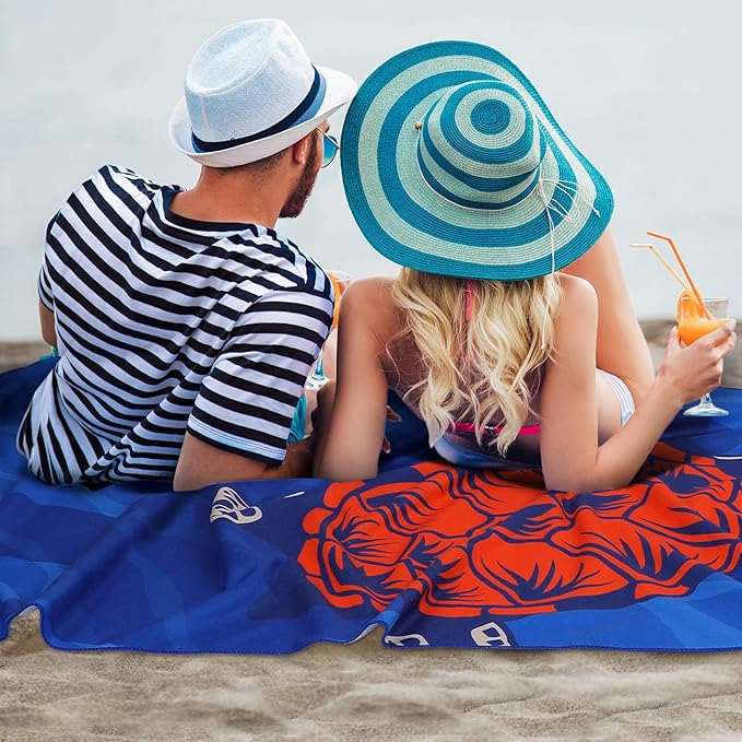 Haull 4 Pack Soft Oversized Microfiber Beach Towel Set Extra Large Pool Bath Towels Absorbent Quick Drying Camping Towel Bulk Beach Accessories for Swimming Beach (75 x 35 Inch, Simple)