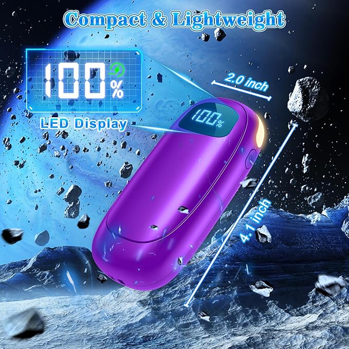 Hand Warmers Rechargeable - 2 Pack Electric Hand Warmers 14000mAh, 16 Hrs Warmth Dual-Sided Heating Max 131℉, Reusable Hand Warmers Pocket Heater for Raynauds, Hunting, Golf, Camping
