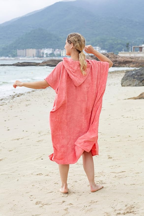 Catalonia Surf Poncho Changing Towel Robe for Adults Men Women, Water Absorbent Wetsuit Change Poncho for Surfing Swimming