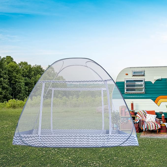 Mosquito Net Pop Up Ten,Folding Netting Bed Tent,Portable Mosquito Netting with Bottom,Bug Net,Canopy Outdoor,Camping Tent,Insect Screen,Ultralight,Folding Design,L79 x W71 x H59 inch