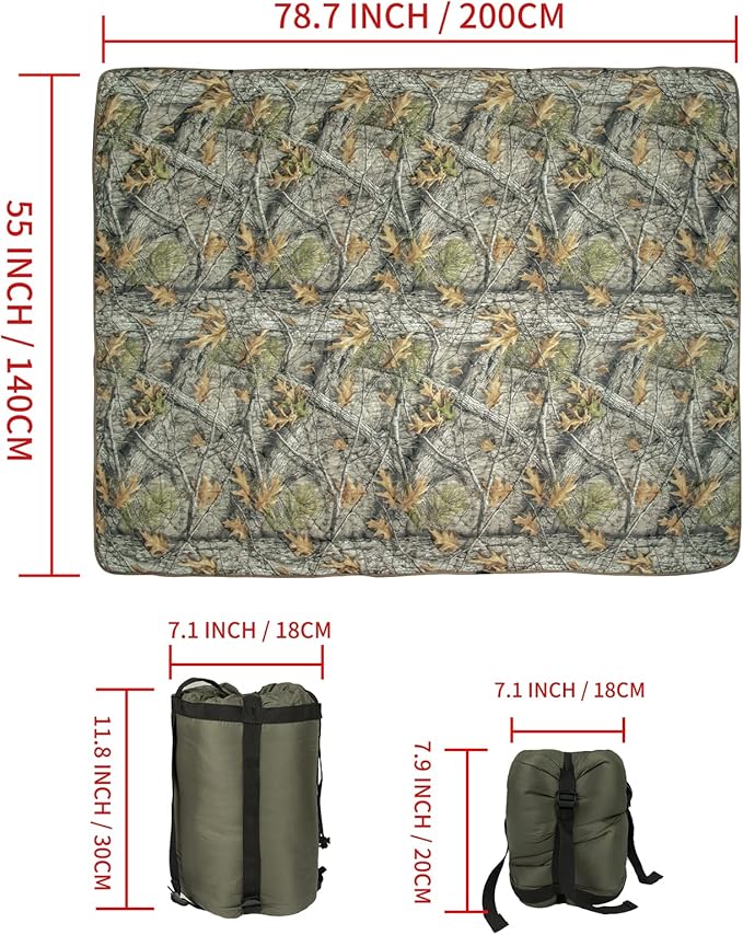 Poncho Liner Military Woobie Blanket Multicam Camo Woobie with Compression Carry Bag for Outdoors Hiking Jungle Hunting Gear