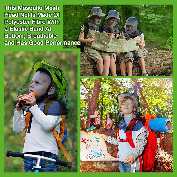 HESTYA 4 Pack Mosquito Net Face Mesh Net Protecting Net for Outdoor Hiking Camping Climbing Mosquito Fly Insects Preventing