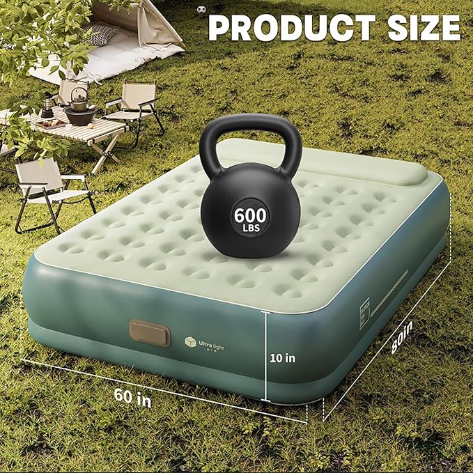 Twin Air Mattress, Upgrade Wireless Inflatable Mattress with 4000mAh Rechargeable Battery Built-in Pump for Quick and Easy Inflation/Deflation, ideal inflatable bed for home, camping and guests