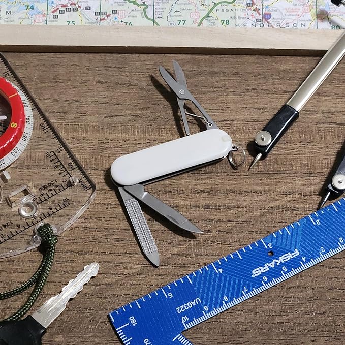 Keychain Pocket tools,White- 5 in 1 Mini Folding Knife Multi Function Tool Holden USA and Roof Monkey Products