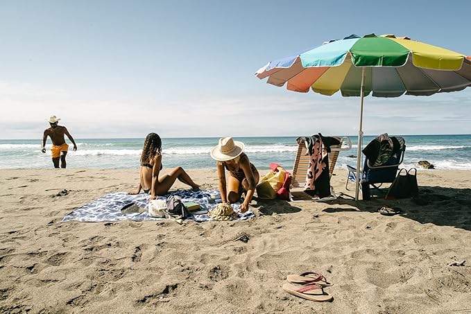 Nomadix Festival Blanket - Perfect for Picnics, Camping, & Lawn Seating - Plush Top & Water Resistant Base - Made with Post Consumer Recycled Materials - Agua Blue - 60x70