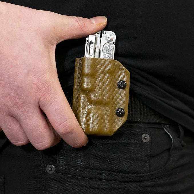 Clip & Carry Kydex Multitool Sheath for LEATHERMAN Free P4 - Made in USA (Multi-Tool not Included) EDC Multi Tool Holder Holster Cover