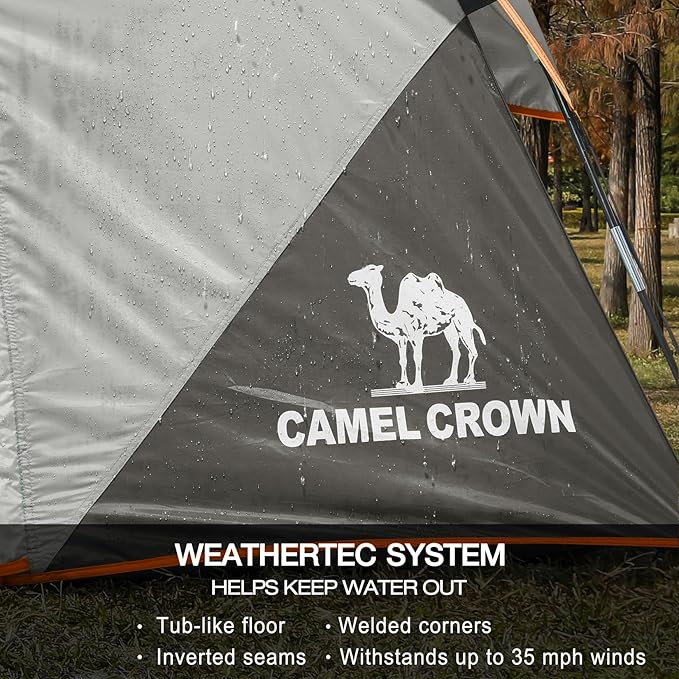 CAMEL CROWN Tents for Camping 4/6 Person Tent Waterproof Easy Setup Backpacking Tents