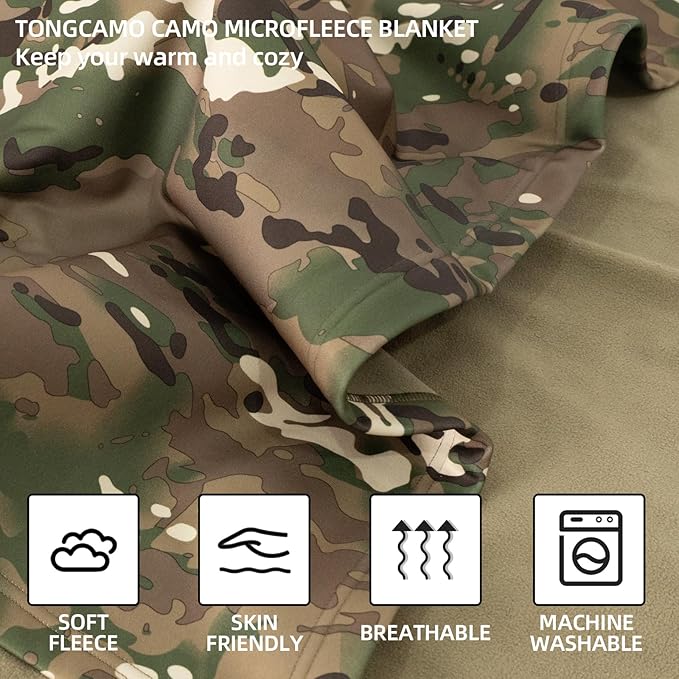 Camo Throw Blanket for Couch Sofa Soft Cozy Blankets Fleece Warm Lightweight Bedding Blanket for Living Room Travel