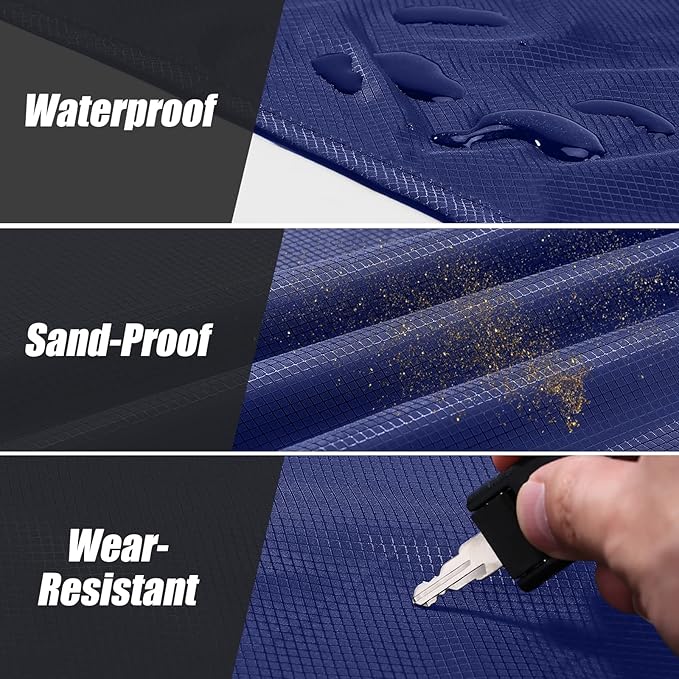 Odoland Beach Blanket Picnic Blanket, SandProof Waterproof Outdoor Pocket Blanket with Portable Bag, Foldable Lightweight Sand Free Quick Drying Beach Mat for Hiking Camping Picnics Travel Concert