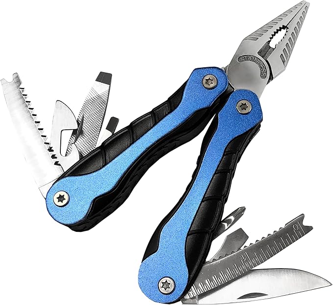 AccuSharp ParaForce 15 Function Multi-Tool, 15-in-1 Handy Outdoor Multitool with Pocket Pliers for Fishing, Hunting & Camping, Foldable Pliers with Knife, Fish Scaler, Hook Remover & Wire Cutters