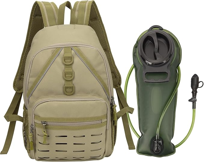 Mini Small Tactical Backpack MOLLE Daypack Gear Pack Camping Bag ,Small Hydration Pack Outdoor Water Bladder Carrier Pack