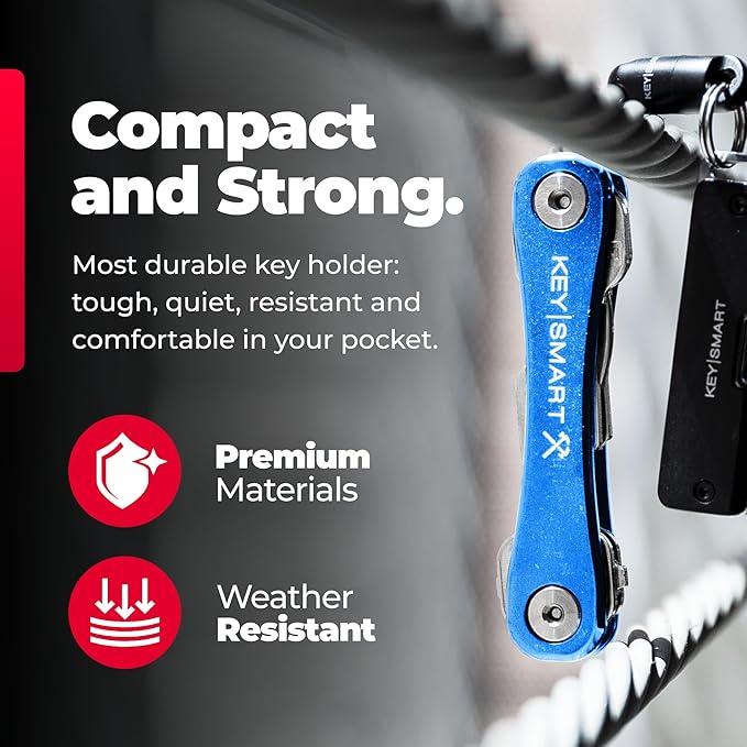 KeySmart Rugged Key Organizer for Men - Compact Multi-Tool Key Holder with Bottle Opener and Pocket Clip (Up to 14 Keys)