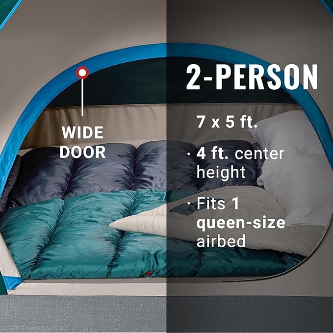 Coleman Skydome Tent with 5 Minute Setup,Weatherproof Tent with Rainfly & Carry Bag, 20% More Headroom Than Traditional Canopies