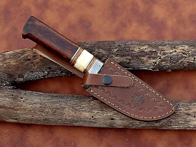 | Viking Heritage Skinner Knife – Expertly Crafted with Damascus steel for Precision Hunting and Field Dressing: Embrace the Timeless Elegance of Craftsmanship with this Razor-Sharp