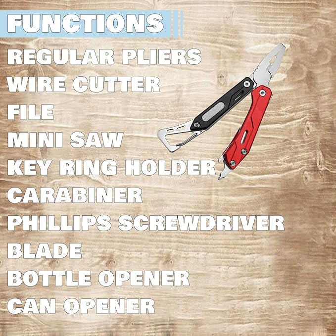 Ascent Handyman DIY Gift Tool 10 in 1 Pocket Size Multitool Gift Boxed, Handy Key Ring Holder Bottle Opener Saw For Camping Fishing Hiking Hunting - Gift Idea for Father, Men, Boyfriend, Women