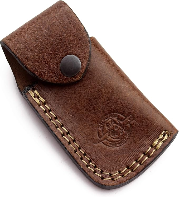 Handmade Damascus Folding Pocket Bowie Knife for Edc,Hunting,Survival,CampingBushcraft,Skinning and Fishing with Full Tang Camel Bone Handel and Cowhide-Leather Sheath For Men and Women (DCF26 - Typhoon)