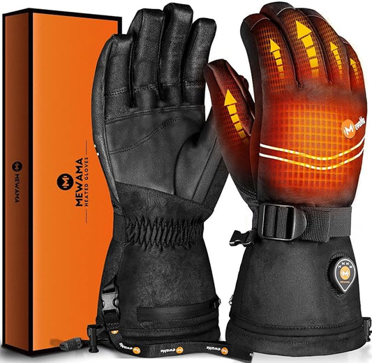 Heated Gloves for Men Women 7.4V Battery Rechargeable Heated Ski Gloves Touchscreen Waterproof Electric Heated Gloves for Winter Outdoor Work Skiing Hiking Camping