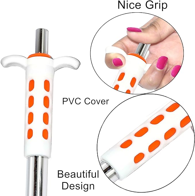 Easy Grip Stainless Steel Regular Gas Lighters for Gas Stoves, Restaurants & Kitchen Use (Orange)-2 Pack