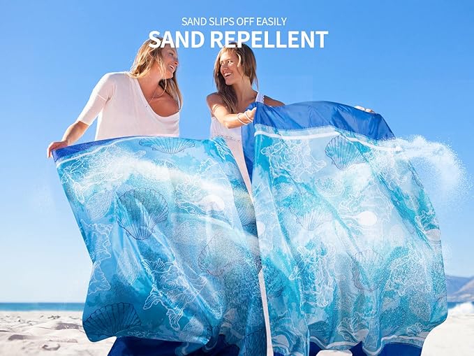 AISPARKY Beach Blanket Waterproof Sandproof Extra Large Beach Mat Quick Drying Outdoor Picnic Durable Portable Blanket for Travel Camping Hiking Beach Festival Picnic