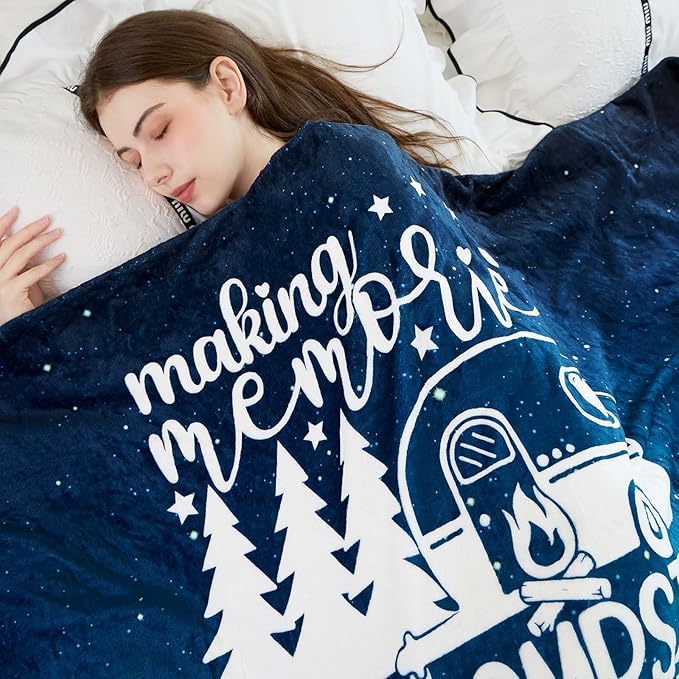 Camping Wearable Blanket Hoodie - Camping Gifts for Women Men - Camper Blanket Gift for Camper Outdoor - Camping Essentials Accessories - Camp Decor for Bedding RV Campsite Travel Hiking 70"x60"