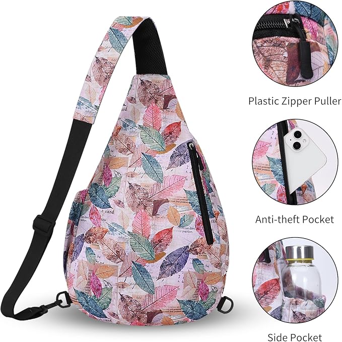 HUA ANGEL Crossbody Sling Bag for Men & Women Lightweight Waterproof Chest Shoulder Bag for Travel Hiking & Everyday Use