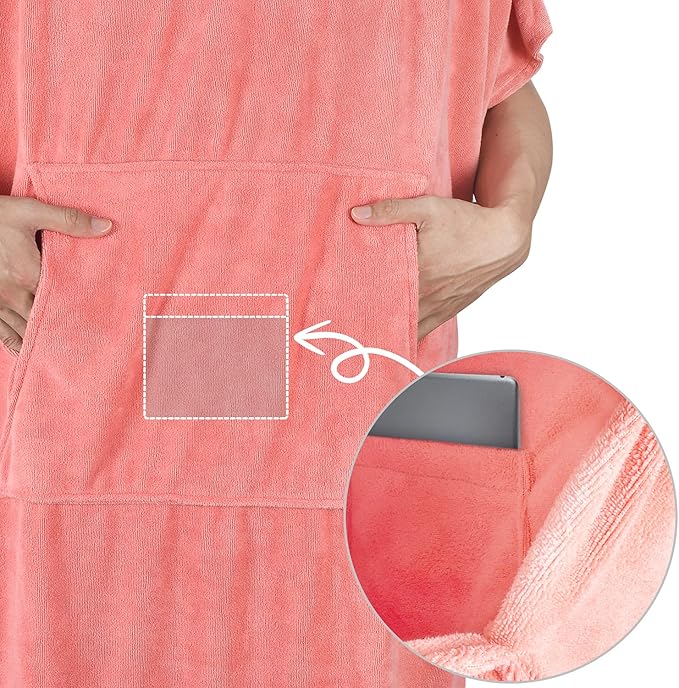 Catalonia Surf Poncho Changing Towel Robe for Adults Men Women, Water Absorbent Wetsuit Change Poncho for Surfing Swimming
