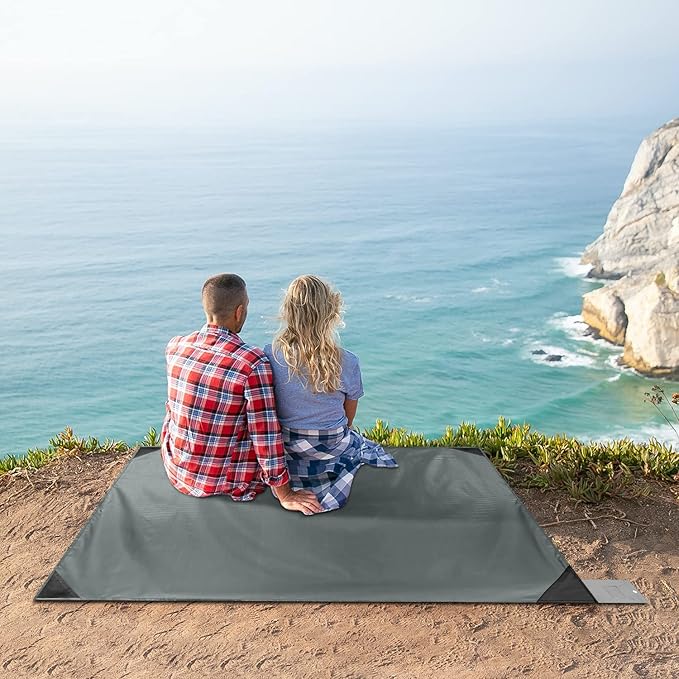 Odoland Beach Blanket Picnic Blanket, SandProof Waterproof Outdoor Pocket Blanket with Portable Bag, Foldable Lightweight Sand Free Quick Drying Beach Mat for Hiking Camping Picnics Travel Concert