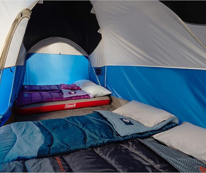 Coleman Montana Camping Tent, 6/8 Person Family Tent with Included Rainfly, Carry Bag, and Spacious Interior, Fits Multiple Queen Airbeds and Sets Up in 15 Minutes