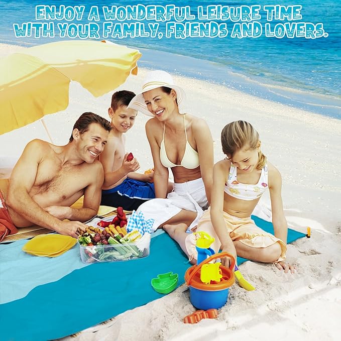 Beach Blanket Waterproof Sandproof 1-8 Adult Oversized 9'×10' Lightweight Durable Compact Sand Free Beach Mat for Travel Camping Hiking Picnic Blanket